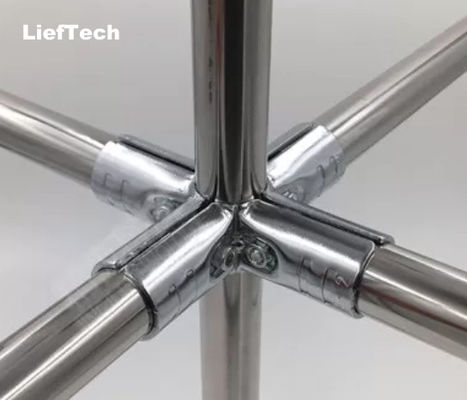 basit yapı Chrome kaplama boru bağlayıcıları 28mm boru için çelik boru armatürleri